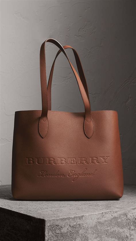 burberry embossed leather tote chestnut|farfetch burberry tote.